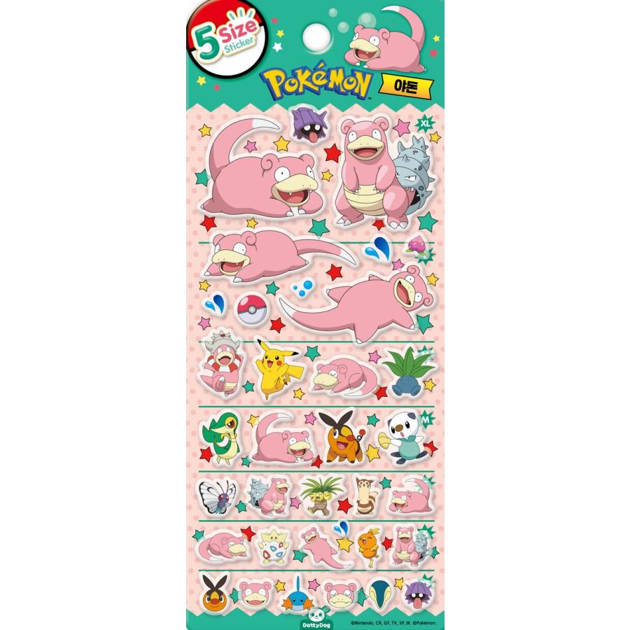 韓国 輸入 グッズ『ポケットモンスター 5サイズ ステッカー：ヤドン