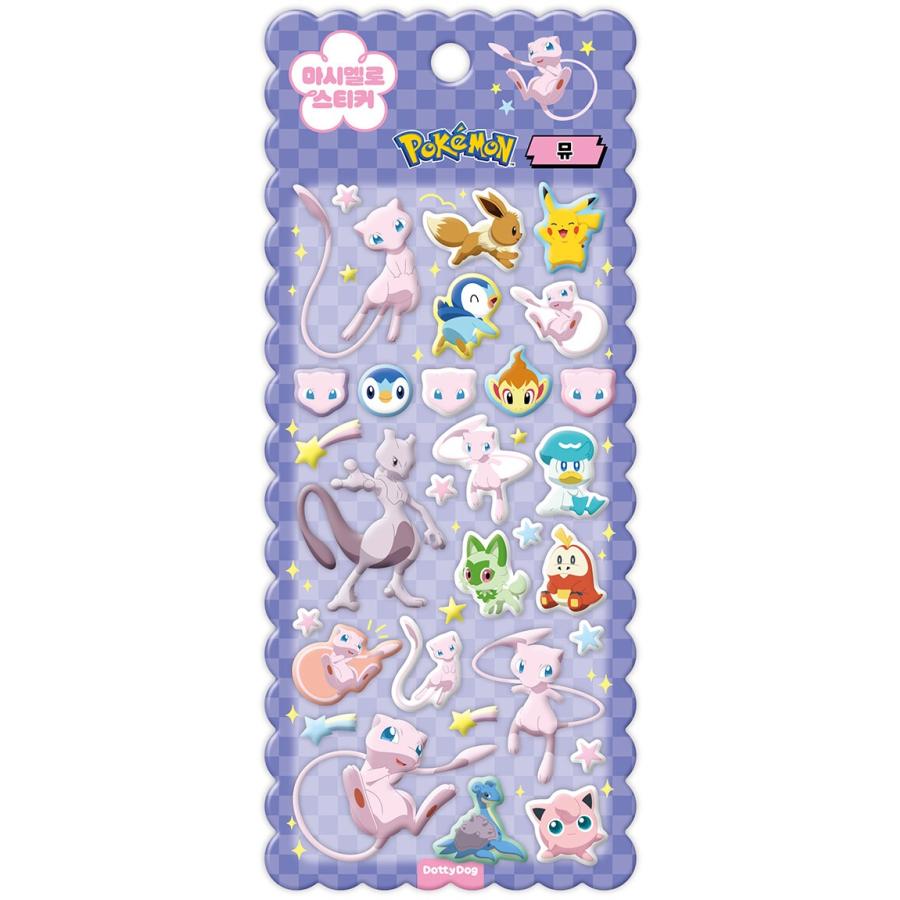 韓国 輸入 グッズ『ポケットモンスター マシュマロ ステッカー：ミュウ