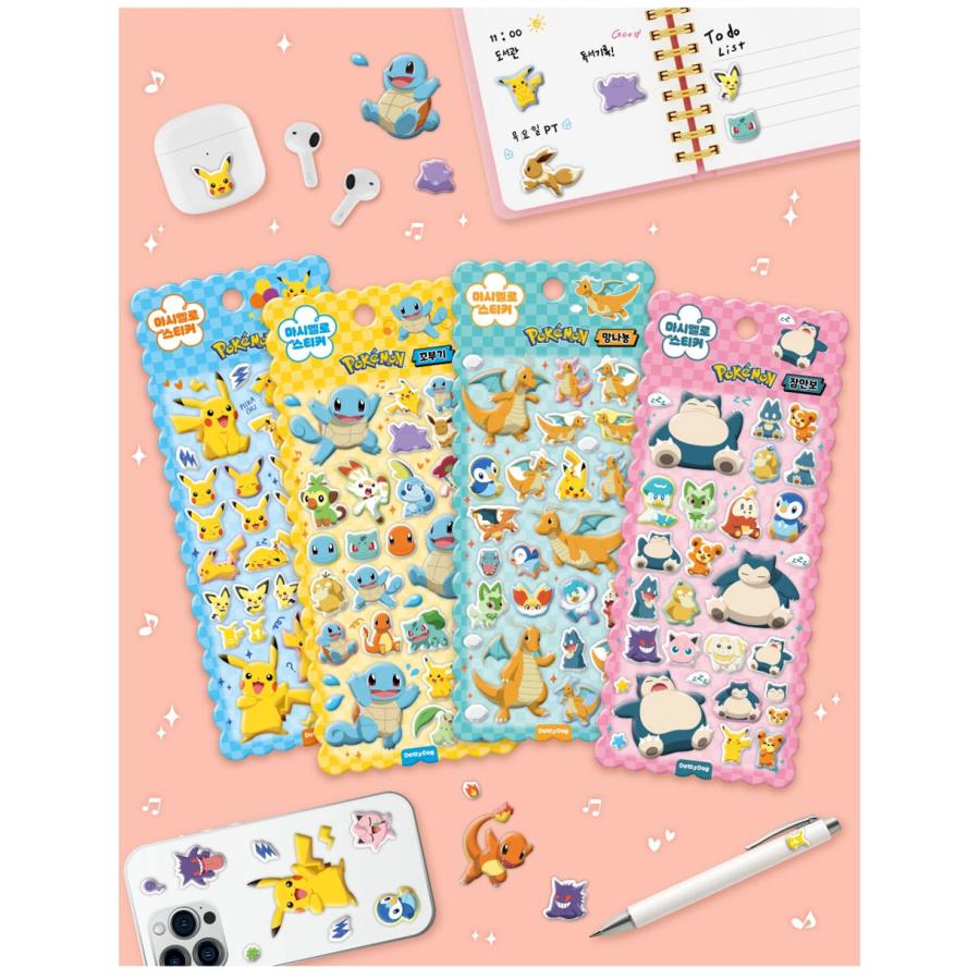 韓国 輸入 グッズ『ポケットモンスター マシュマロ ステッカー：ミュウ
