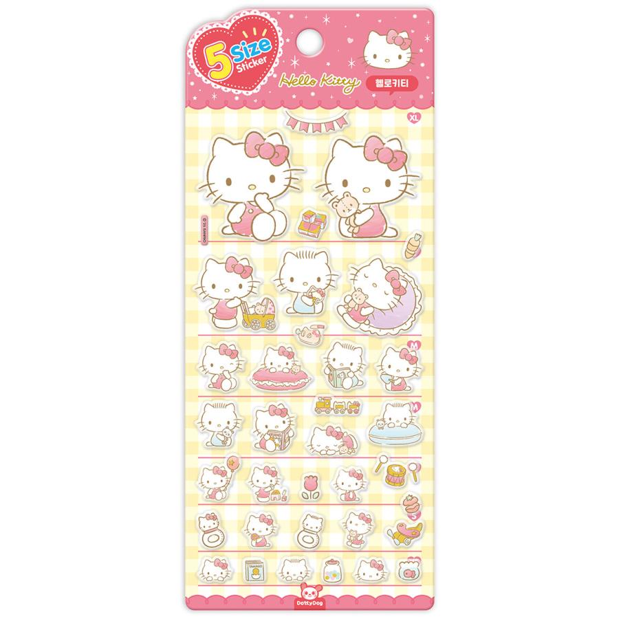 韓国 輸入 グッズ『サンリオ 5サイズ ステッカー：ハローキティ』韓国