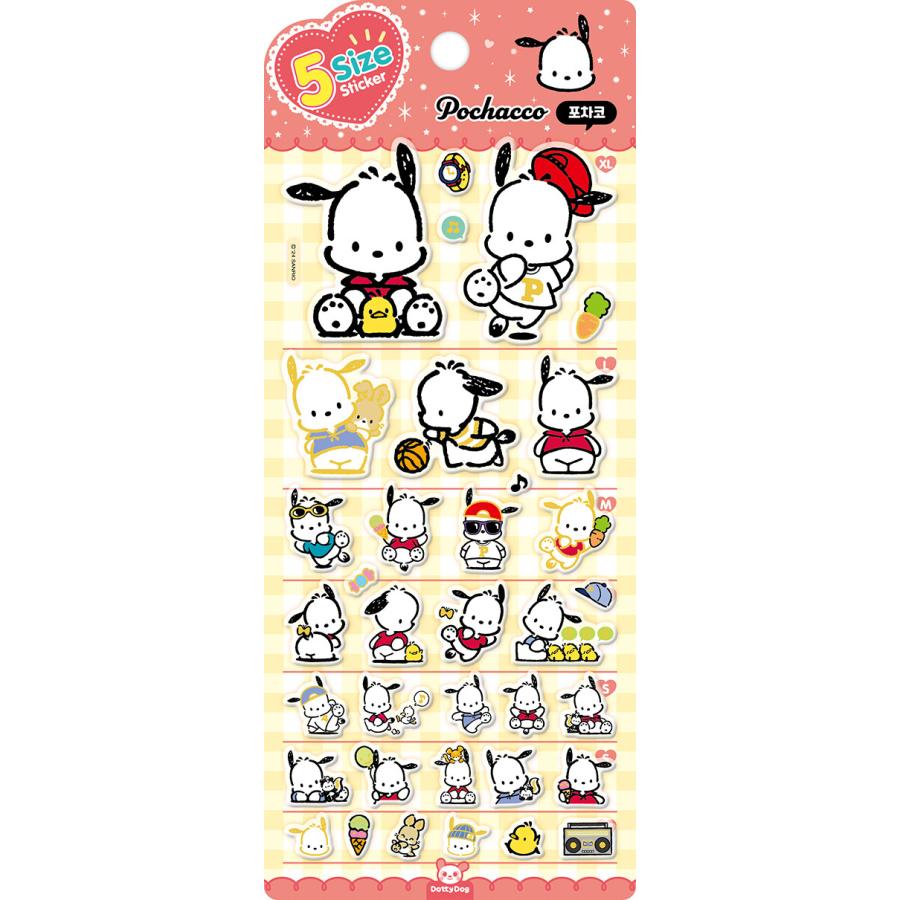 韓国 輸入 グッズ『サンリオ 5サイズ ステッカー：ポチャッコ』韓国
