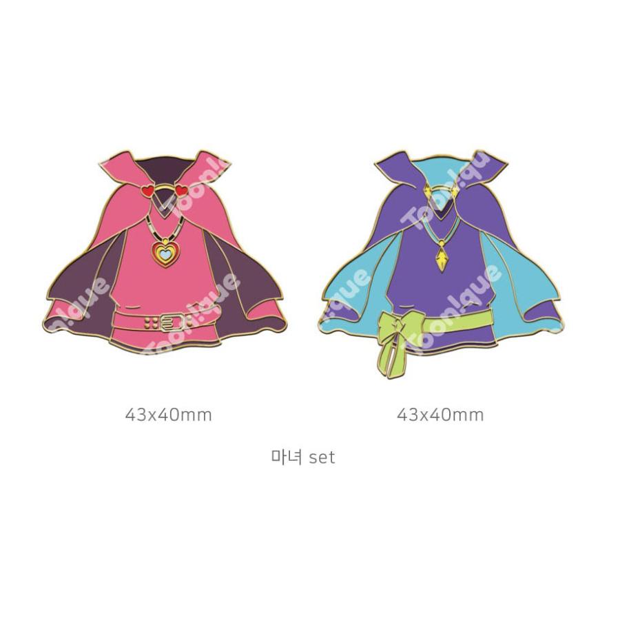 韓国 アニメーション グッズ『シュガシュガルーン 衣装 金属バッジ2個