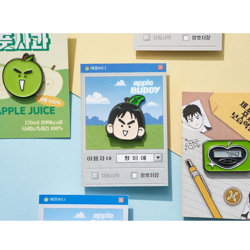 韓国 コミック グッズ『世紀末青リンゴ学習塾 金属バッジ（5種類から一