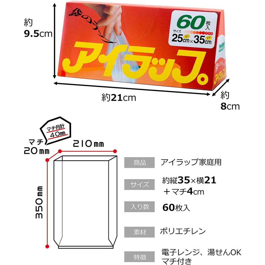Iwatani（イワタニ） アイラップ マチ付き 60枚入り × 5個 + アイ