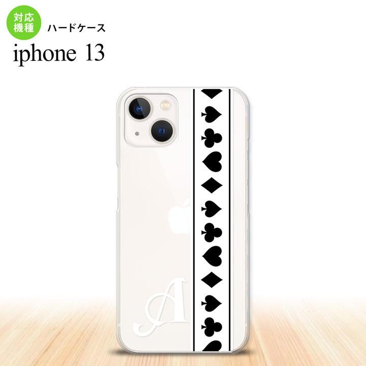 i13 iPhone13 ケース ハードケース トランプ 帯 白 黒 +アルファベット 人気 おしゃれ スマート シンプル nk-i13-527i｜nk115