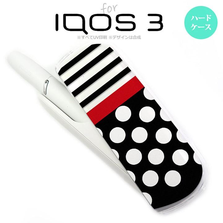 iQOS3 アイコス3 iqos3 ケース カバー ハードケース ドット・ボーダー 黒 nk-iqos3-354｜nk115