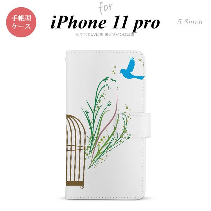 iPhone11Pro iPhone11 Pro 手帳型スマホケース カバー 青い鳥 緑  nk-004s-i11p-dr1296｜nk117