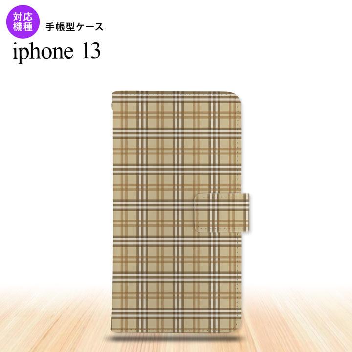 iPhone13 iPhone13 手帳型スマホケース カバー チェック ベージュ  nk-004s-i13-dr444｜nk117