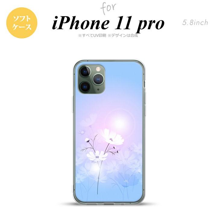 iPhone11Pro iPhone11 Pro スマホケース ソフトケース コスモス 水色 ピンク  nk-i11p-tp606｜nk117