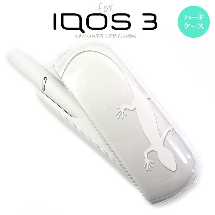 iQOS3 アイコス3 iqos3  ケース カバー ハード トカゲ クリア×白 nk-iqos3-509｜nk117