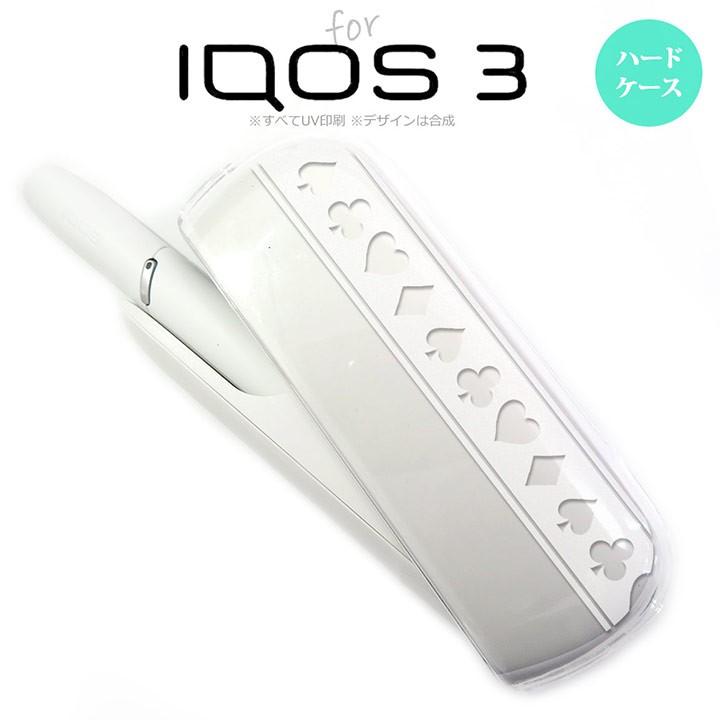 iQOS3 アイコス3 iqos3  ケース カバー ハード トランプ(帯) 白×クリア nk-iqos3-529｜nk117