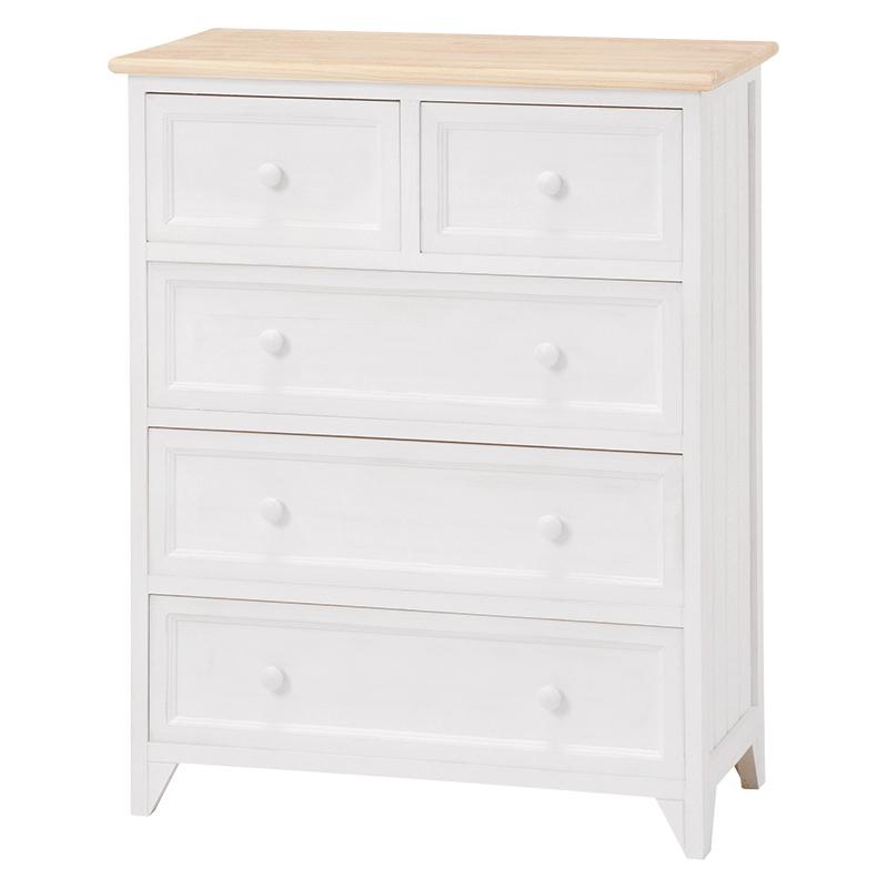 再×14入荷 チェスト 4段 幅60cm 引出し アンティークホワイト 背板なし