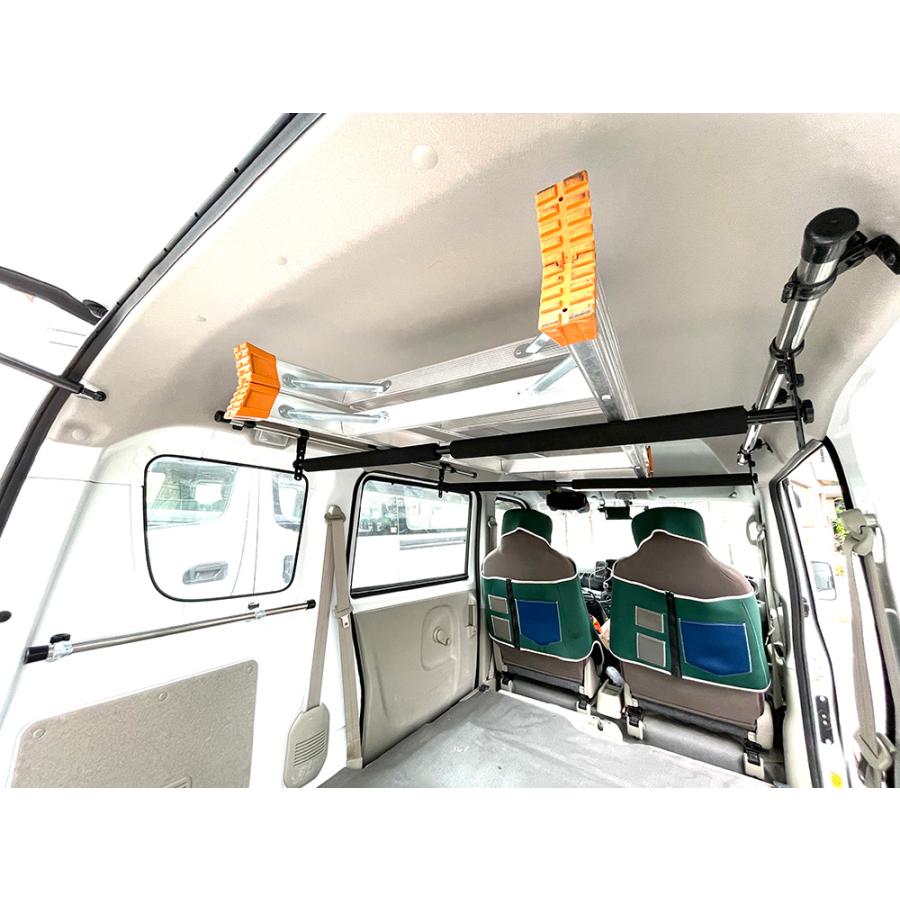 [中古品]DA17W・DA17V サイドバー&凸スライドバー2本 マットブラック NAMINORIKOZOU] エブリィ DA17/18W・DA17/18V サイドバー&スライドバー