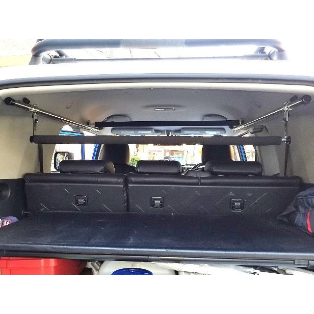 FJクルーザー 左右サイドバー&スライドバー2本セット ハイグレードパッド くの字延長ステー付 サーフボード スノボ ラック インテリアバー ロッドホルダー 