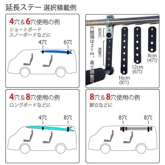 NAMINORIKOZOU フォルクスワーゲン ゴルフ 車内キャリア2本セット