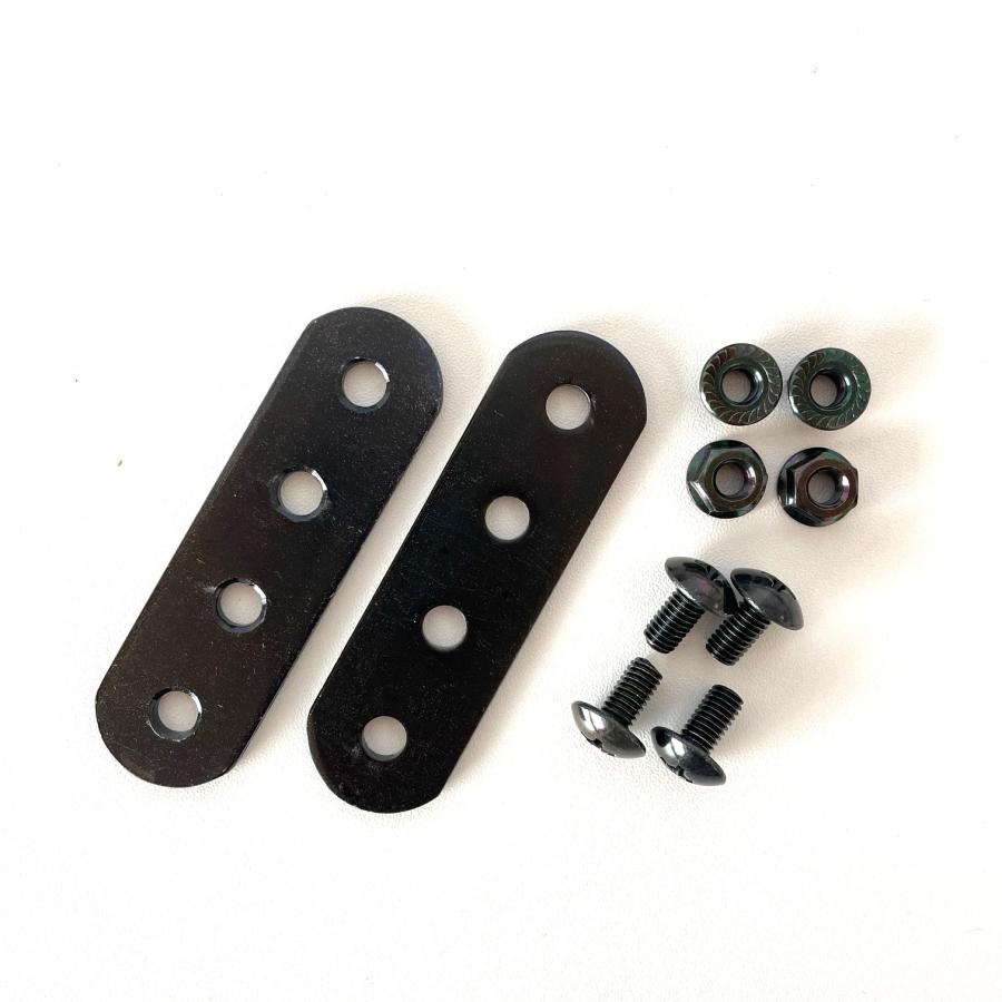 [NKC] 全丸穴 4穴延長ステー 黒 ネジ切りなし (2個 / 1セット)  ビス・ナット各4個付 代引き不可 メール便送料無料 スライドバーの長さ調整に | 