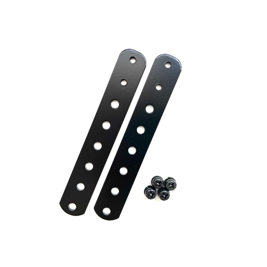 8穴延長ステー 黒 ネジ切りあり (2枚 / 1セット) スライドバーの長さ