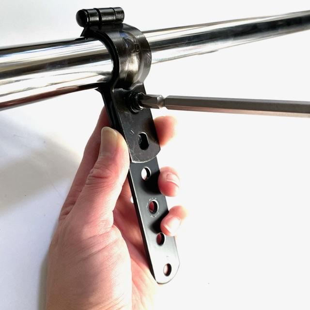 8穴延長ステー 黒 ネジ切りあり (2枚 / 1セット) スライドバーの長さ