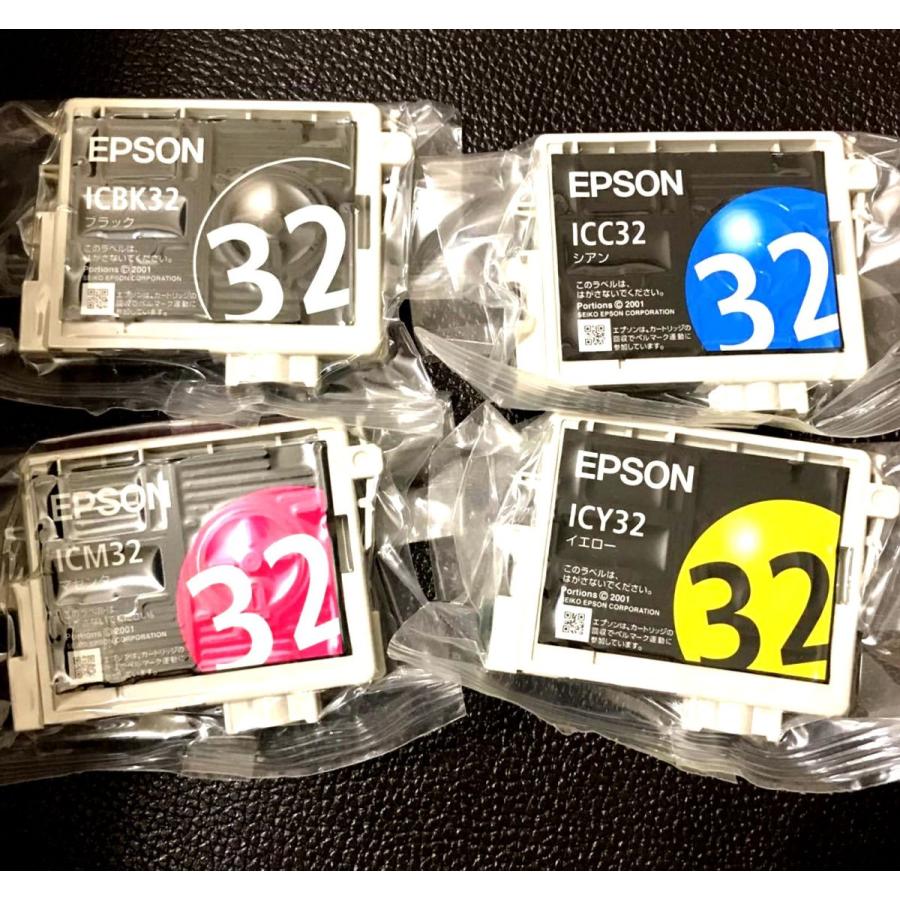 IC4CL32 エプソン 純正インクカートリッジ 4色パック EPSON 箱なし IC32 PM-A700 A750 D600 A850 A870 A890 D750 D770 D800｜nkkikaku｜02