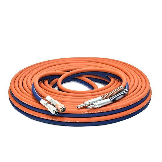 細径ツインホース10m カチット ワンタッチカプラ付き 酸素+プロパン 