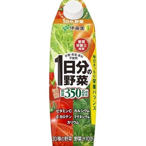 伊藤園 1日分の野菜 紙パック 1l 1000ml 2ケース 6本入 2箱 12本 野菜ジュース 屋根型キャップ付容器 なかみせヤフー店 通販 Paypayモール