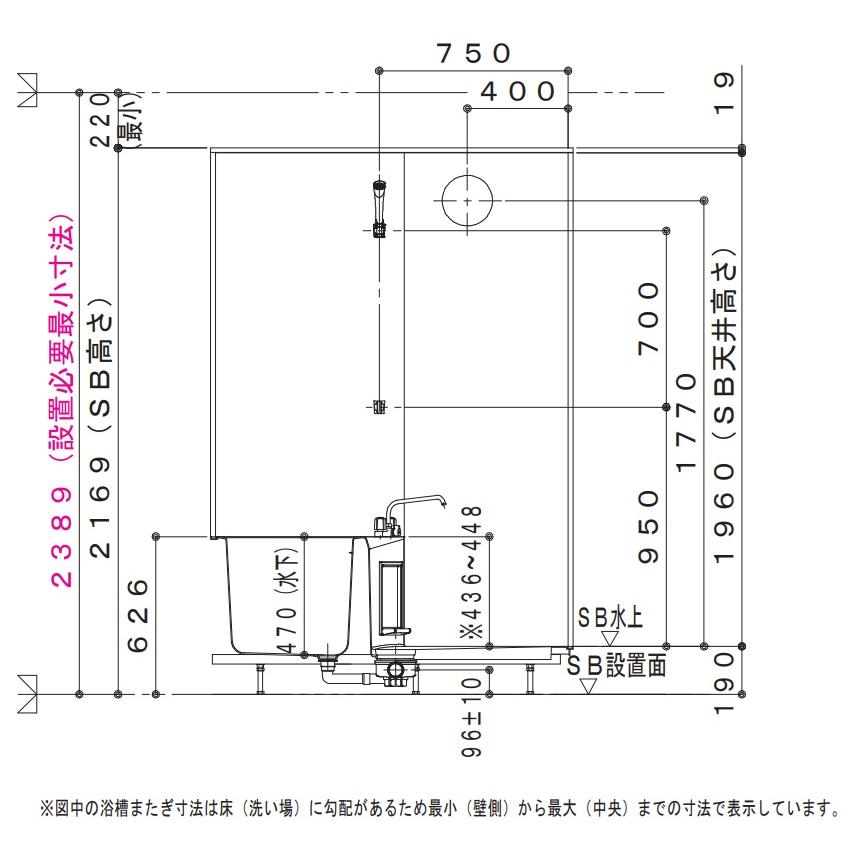 ハウステック ユニットバス NJB1014 サイズ オプション付きセットの2