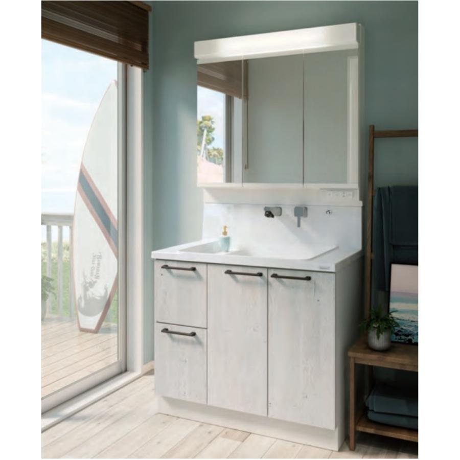 ハウステック ココッシュ洗面化粧台 PLAN04 三面鏡 片引き出し す