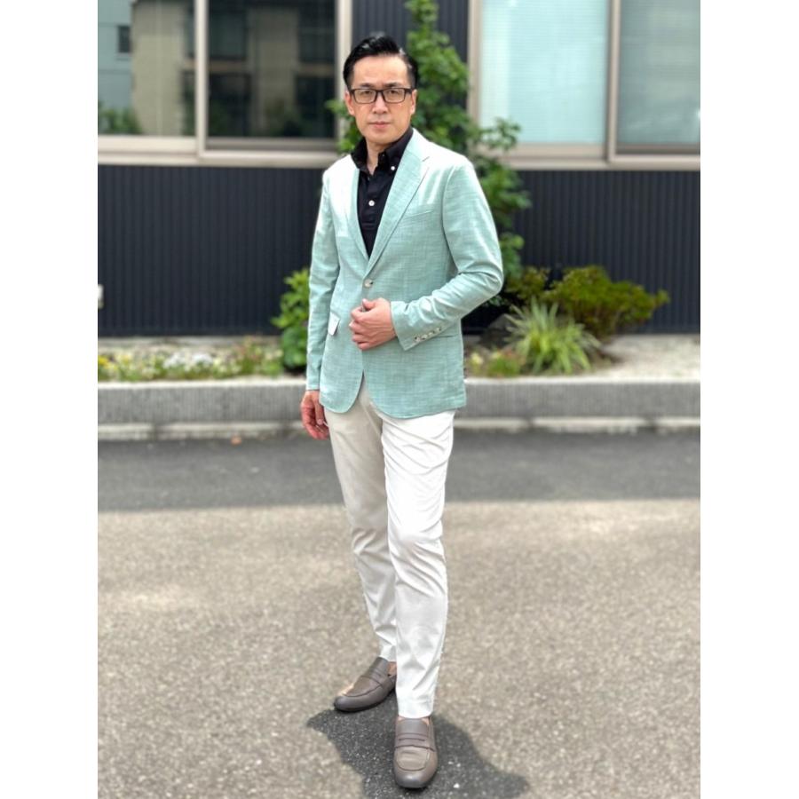 グリーンスエードジャケット ストレッチフェイクスエードテーラードジャケット｜メンズ