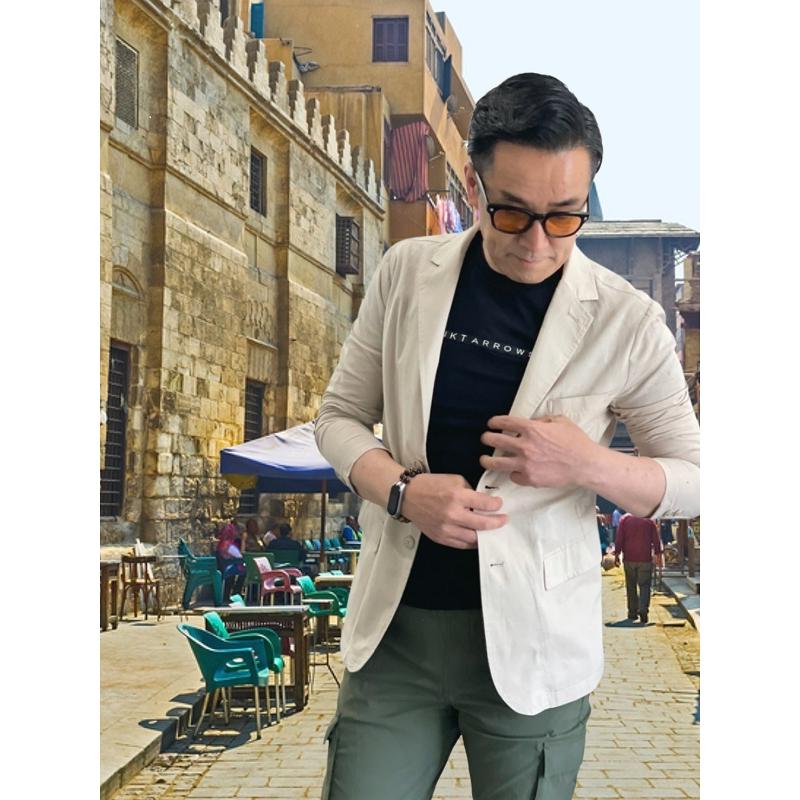 綿麻混ストレッチ春夏ジャケット メンズ シングルジャケット テーラード ジャケスラ ジャケパン 人気 軽量 40代 50代 最新のデザイン