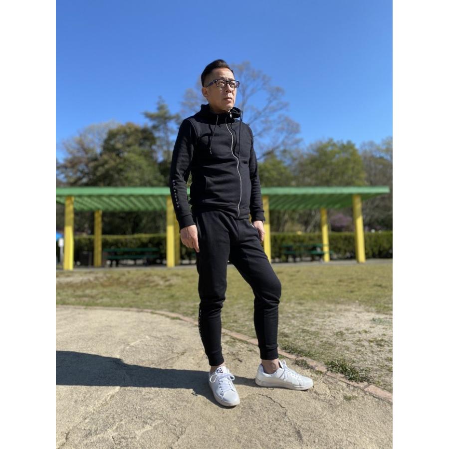 ジップアップ　セットアップ黒 楽天市場】セットアップ パーカー ジップアップ縦縞スウェット