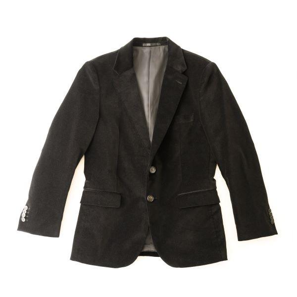 ブラックベロア秋冬スリーピーススーツ ビジネスから結婚式まで/40代50