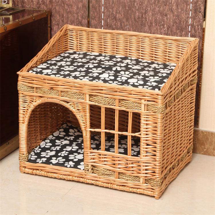 ねこちぐら 2段 猫ベッド キャットハウス 籠 籐 カゴ ラタン製 ペット