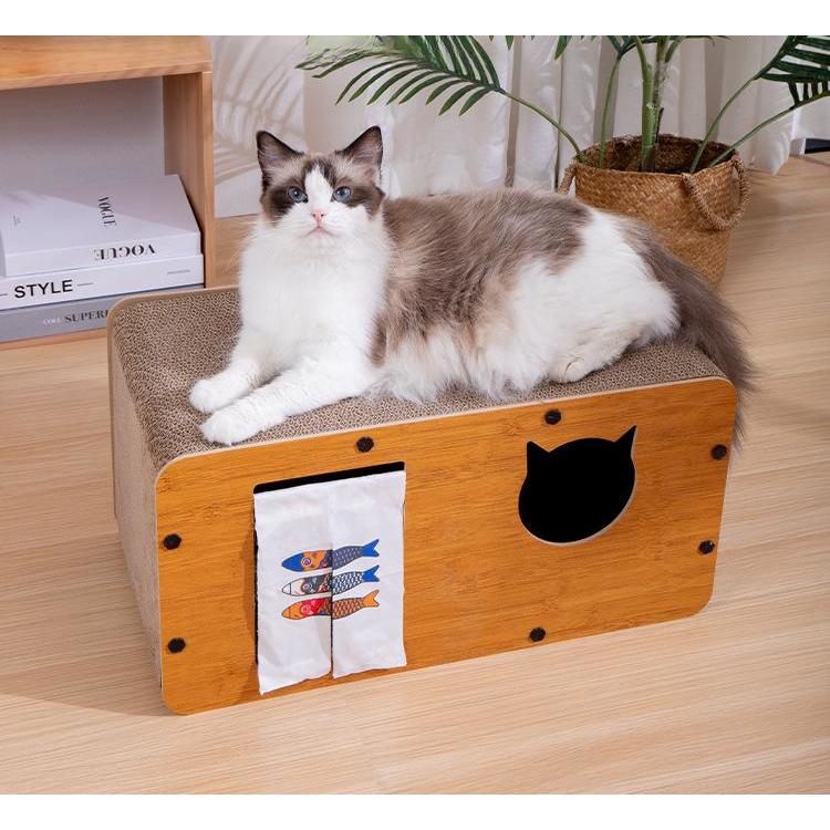 キャットハウス 爪とぎハウス 猫 ダンボールハウス 爪研ぎ 通気高密度