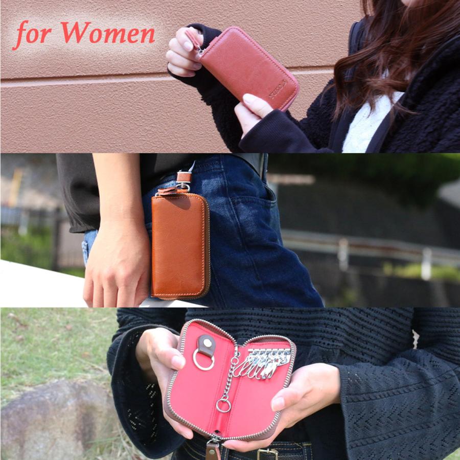 キーケース 【 名入れ 無料】 スマートキーケース 19色 メンズ レディース 牛革 ファスナー 大容量 ギフト 誕生日 送別 就職祝 革婚式 結婚祝 内祝 クリスマス | ブランド登録なし | 25