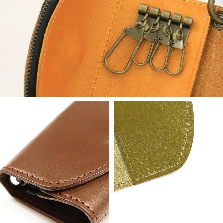 キーケース 【 名入れ 無料】 メンズ 栃木レザー 三つ折り小銭入れ付 レザー 本革 革婚式 ギフト 誕生日 プレゼント 還暦 お祝い 記念日 就職祝い クリスマス | ブランド登録なし | 17