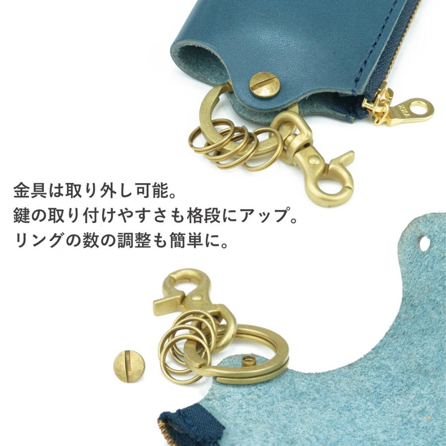 キーケース 【 名入れ 対応】メンズ 栃木レザー U字ファスナースマートキー 本革 革婚式 ギフト 誕生日 プレゼント 送別 シンプル 記念日 内祝い クリスマス | ブランド登録なし | 12