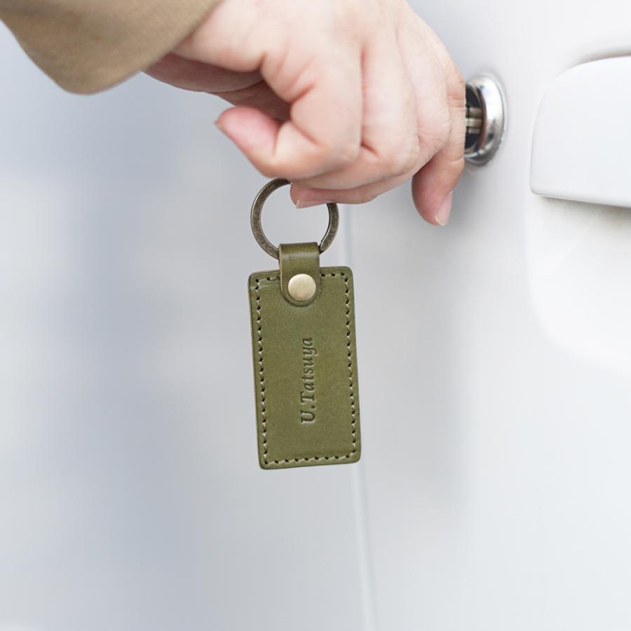 キーホルダー 革 【 名入れ 無料】 ミドルタグキーホルダー 栃木レザー 名入れギフト 本革 レディース メンズ 誕生日 プレゼント 革婚式 内祝い | ブランド登録なし | 10