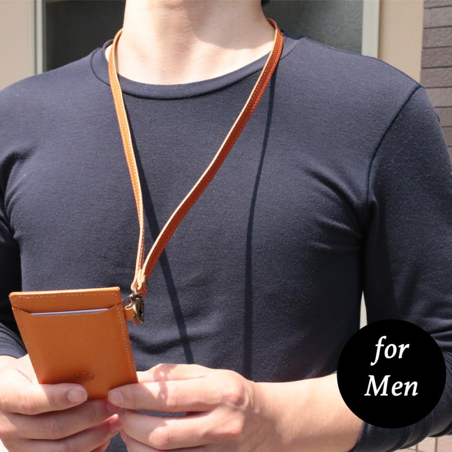 ネックストラップ 【名入れ対応】 栃木レザー 牛革 おしゃれ ロングストラップ  IDストラップ 日本製 ネームタグ プレゼント 就職祝 記念品 内祝い クリスマス | ブランド登録なし | 09