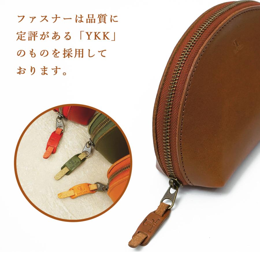 ポーチ 本革 栃木レザー 半月ポーチ レディース 小物入れ 小さめ おしゃれ 旅行 レザー 可愛い ミニ 軽量 マチあり かわいい プレゼント 内祝い クリスマス | ブランド登録なし | 10
