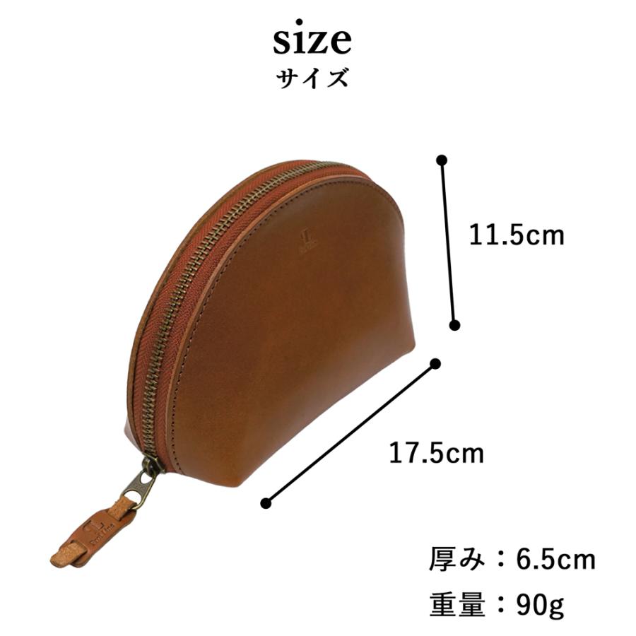 ポーチ 本革 栃木レザー 半月ポーチ レディース 小物入れ 小さめ おしゃれ 旅行 レザー 可愛い ミニ 軽量 マチあり かわいい プレゼント 内祝い クリスマス | ブランド登録なし | 12