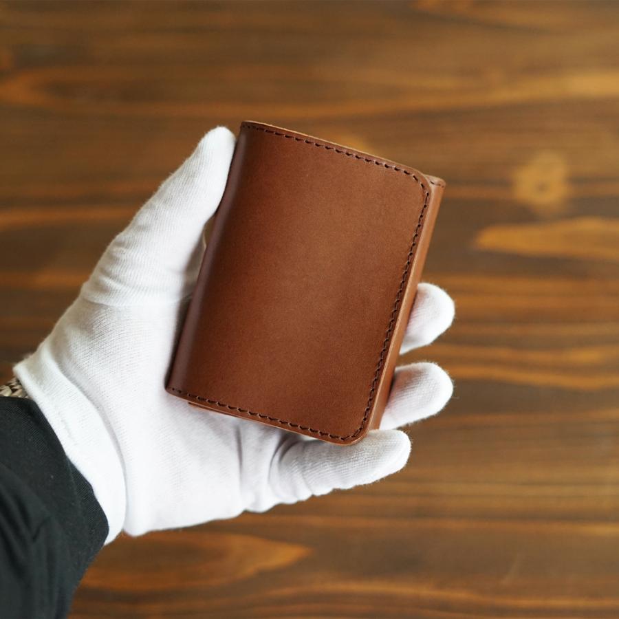ミニ財布 【 送料無料 】革製 三つ折り 小さい財布 名入れ 栃木レザー 名入れギフト レディース メンズ ギフト 誕生日 革婚式 シンプル 内祝い | ブランド登録なし | 07