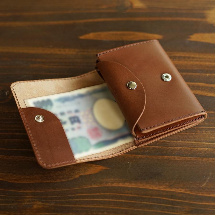 ミニ財布 【 送料無料 】革製 三つ折り 小さい財布 名入れ 栃木レザー 名入れギフト レディース メンズ ギフト 誕生日 革婚式 シンプル 内祝い | ブランド登録なし | 11