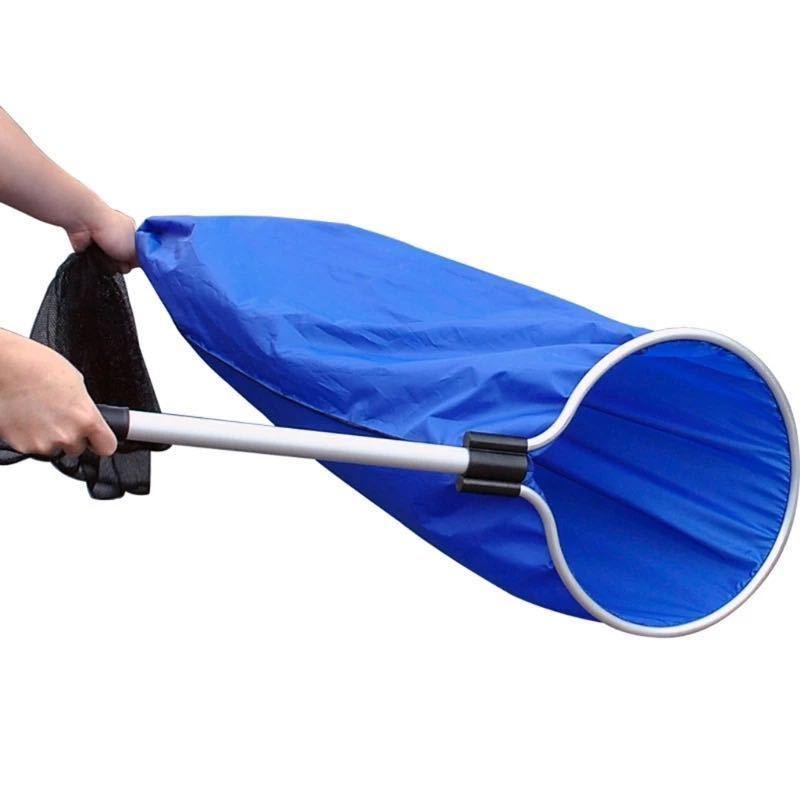 ☆国内発送☆ 吹き流し網 径30cm 柄長50cm シート地 水切り付き