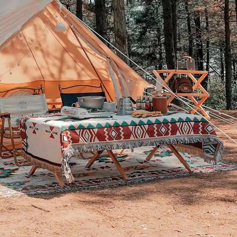 ☆持運び用ベルト付き☆ 多用途 ネイティブ柄マット 180×180cm