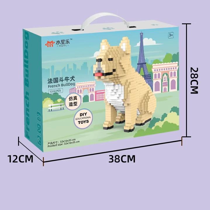 ☆等身大サイズ☆ レゴ 互換 犬 フレンチブルドッグ 動物 1/1サイズ