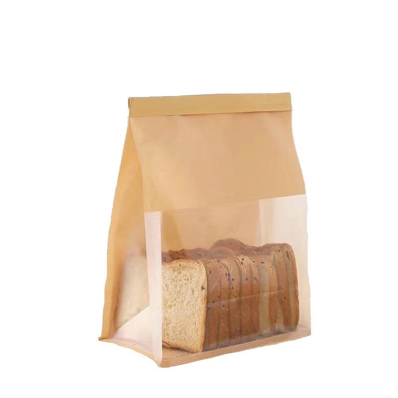 ☆3方向から中が見える☆ マチ付き 紙袋 パン袋 大量 30個 Lサイズ