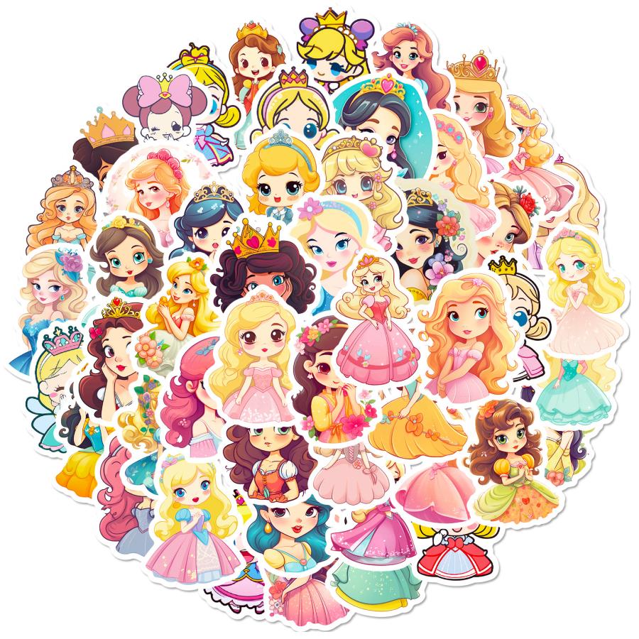 ☆50種類セット☆ シール 大量 プリンセス お姫様 防水 ステッカー