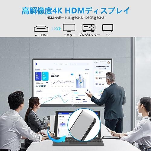 Surface Pro 9 ハブ 4K HDMI, USB-C Thunerbolt 4 ビデオ+データ+100W PD充電, 2xUSB3.0, SD TFカードリーダー, 3.5 mmオーディオポート Surface Pro｜nn-style｜03