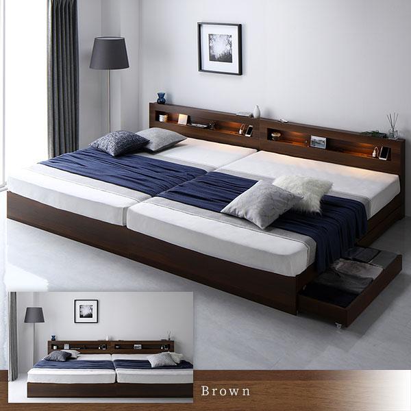 ベッド シングル ポケットコイルマットレス付き ヴィンテージブラウン 照明付 収納付 棚付 宮付 コンセント付 ベッド シングル ポケットコイルマットレス付き ヴィンテージブラウン 照明付 収納付 棚付 宮付 コンセント付