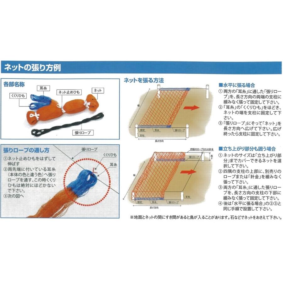 防鳥網　400デニール　4.5cm目　幅7.2m　長さ9m｜nns｜02